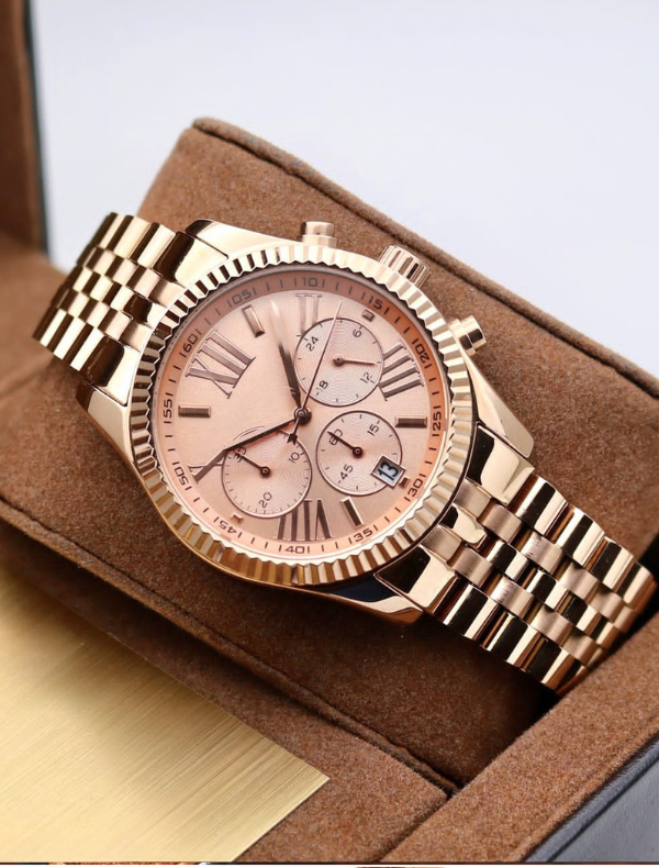 MICHEL KARS - All Rose Golden Metal Watch