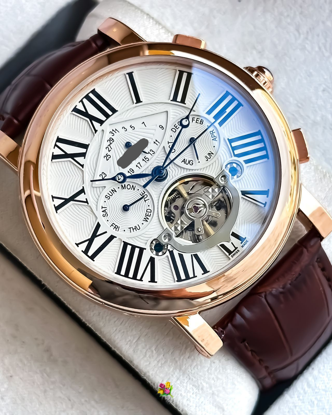 CARTIER - Unforgettable Automatic Leather Watch