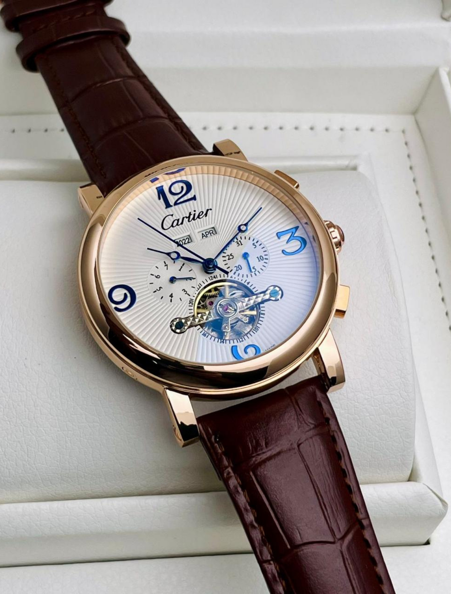 CARTIER - Japanese Automatic Machinery with Brown Leather Belt