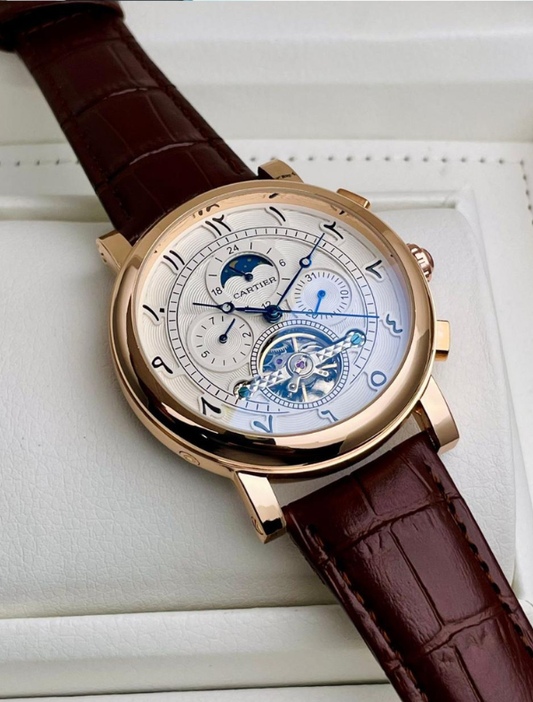 CARTIER - Japanese Automatic Machinery with Brown Leather Belt