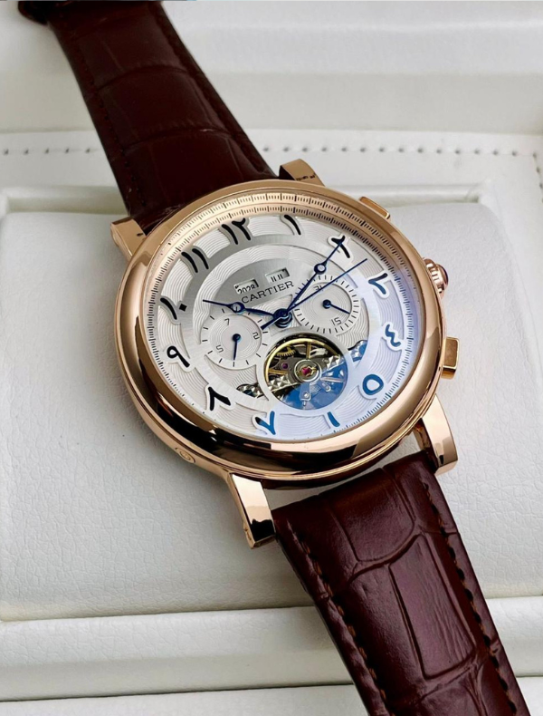 CARTIER - Japanese Automatic Machinery with Brown Leather Belt