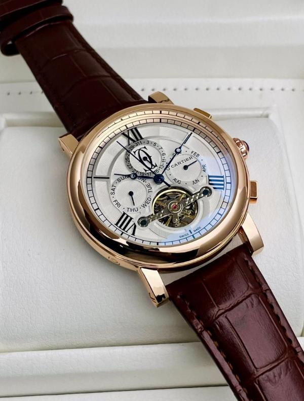 CARTIER - Japanese Automatic Machinery with Brown Leather Belt