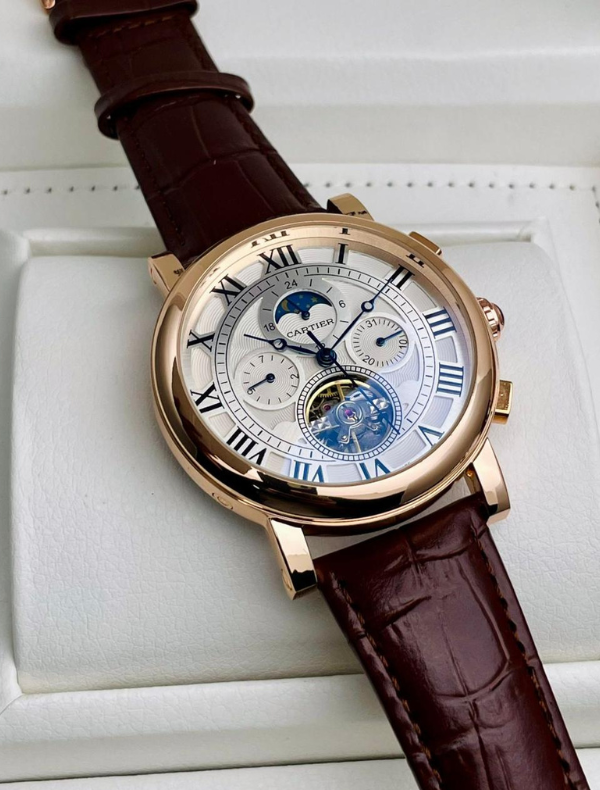 CARTIER - Japanese Automatic Machinery with Brown Leather Belt