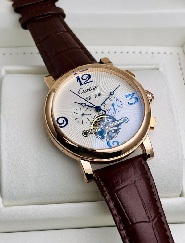 CARTIER - Japanese Automatic Machinery with Brown Leather Belt