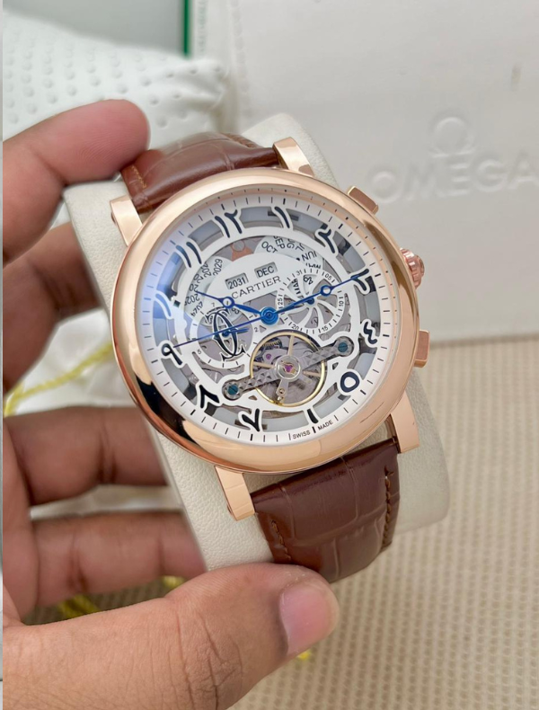 CARTIER - Japanese Automatic Machinery with Brown Leather Belt