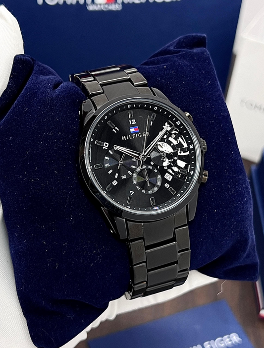 TOMMY HILFIGER - All Black Automatic Metal Watch