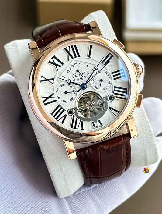 CARTIER - Unforgettable Automatic Leather Watch