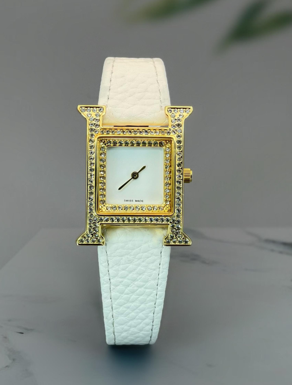 HERMES PARIS - Leather Watch with Quartz Movement