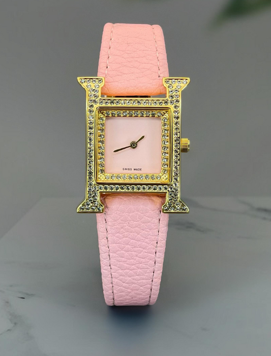 HARMES PARES - Leather Watch with Quartz Movement