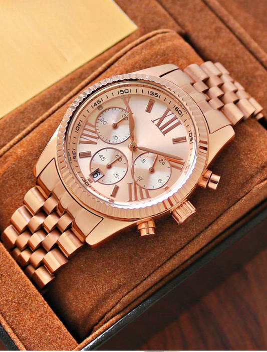 MICHEL KARS - All Rose Golden Metal Watch