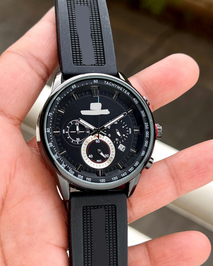 TOMMY HILFIGER - All Black Leather Watch