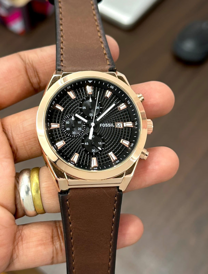 FOSSIL - Brown soft leather smart fitting