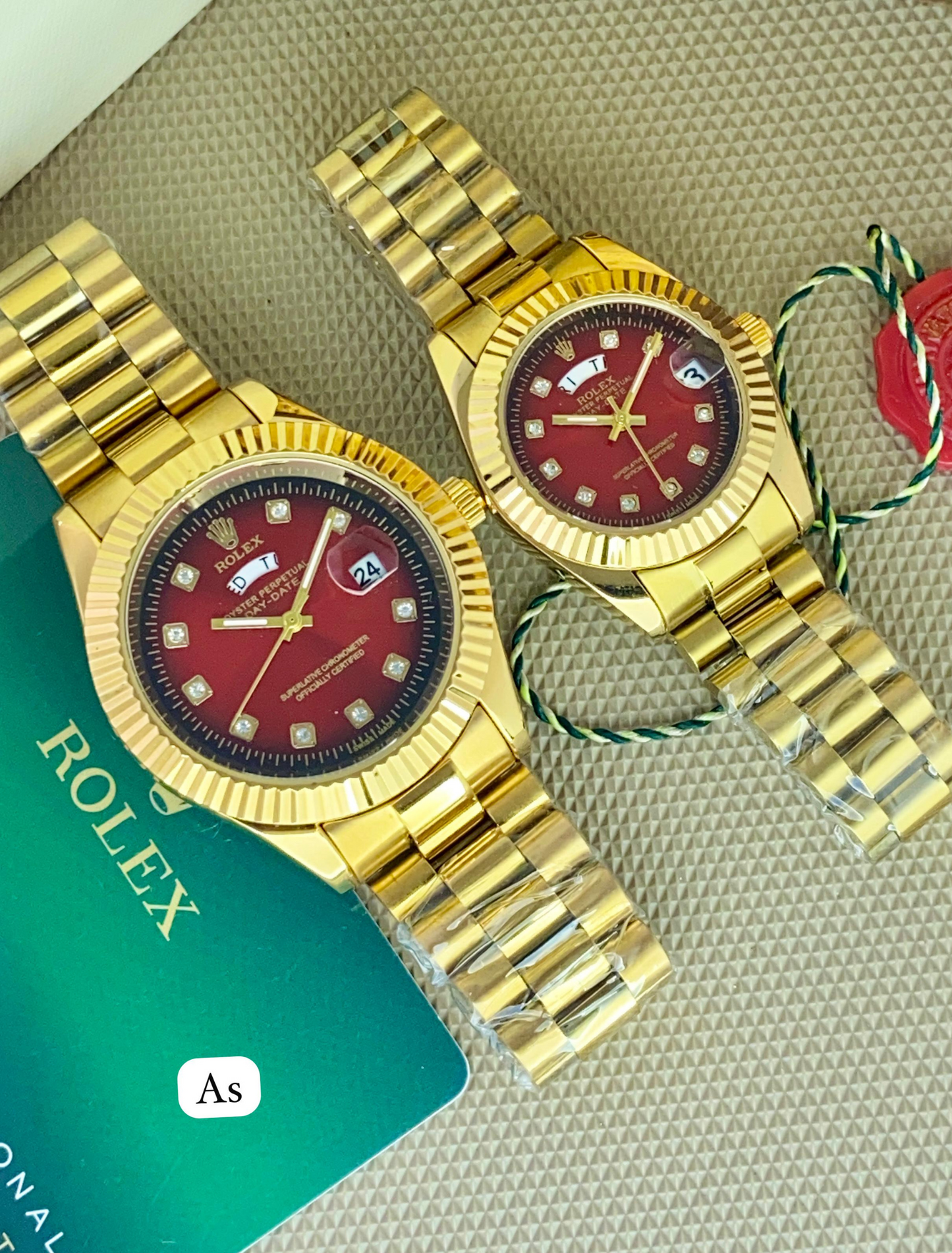 ROLEX - Glareproofed sapphire crystal Glass, gold silver strap&nbsp;&nbsp;