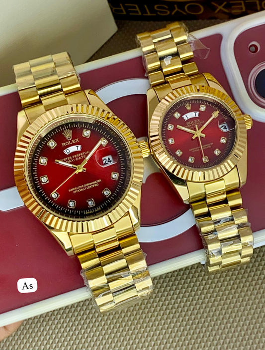 ROLEX - Glareproofed sapphire crystal Glass, gold silver strap&nbsp;&nbsp;