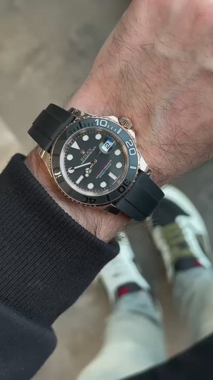 ROLEX - Black Fibre Strap With Black Ceramic Bezel